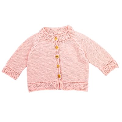 Gilet JULINE 3 mois BB Mérinos rose pâle 916 devant