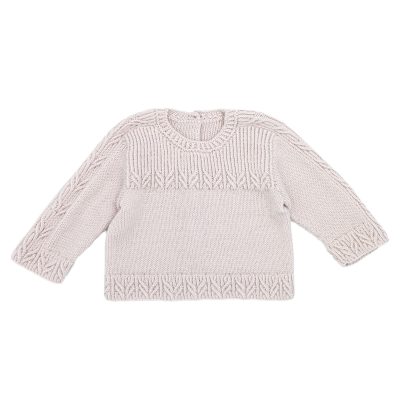Pull MAXENCE 3 mois BB Mérinos gris très clair 816 devant